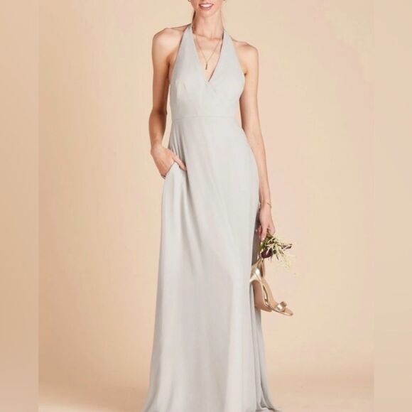 Birdy Grey Moni Convertible Maxi Dress Size M Dove Grey Bridesmaid Gown Fairy - Picture 2 of 13